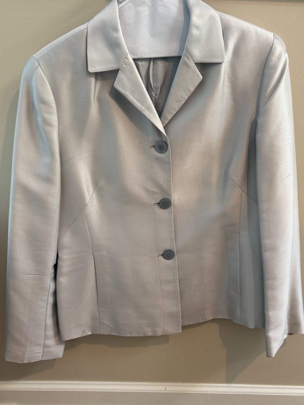 Ann Taylor Light Gray Women's Tailored Button Blazer
